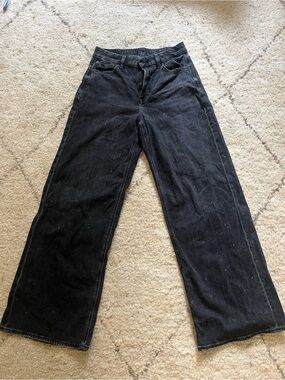 American Eagle Outfitters Dreamy Drape stretch black wide leg jean